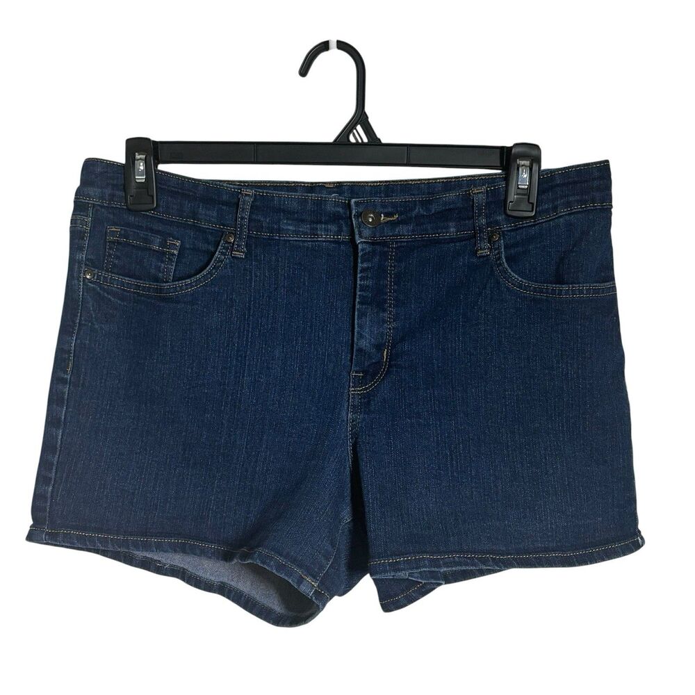 Jessica Simpson Dark Wash High Rise Denim Shorts Sz 14 Classic Casual Everyday